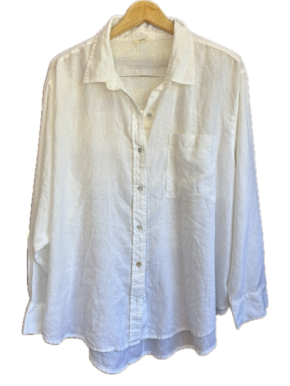 A.n.a. Classic White Linen women’s Button-Up Shirt Coastal Beachy Timeless XXL
